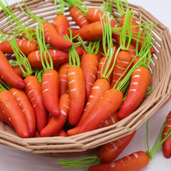 Orange Carrots with Green Leaves Plastic Simulation Vegetable Model Toy