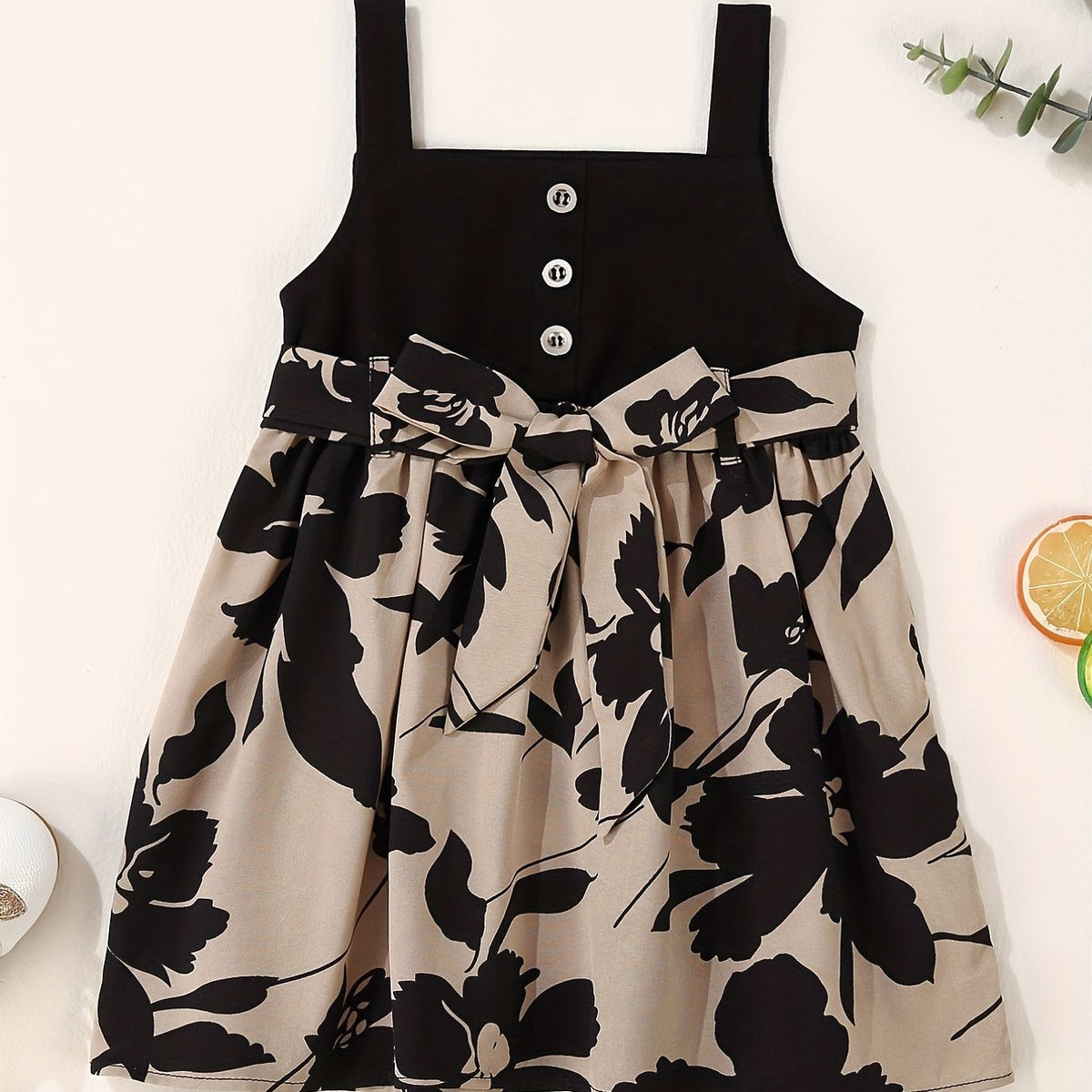 Baby Girls Floral Block Casual Tank Dress