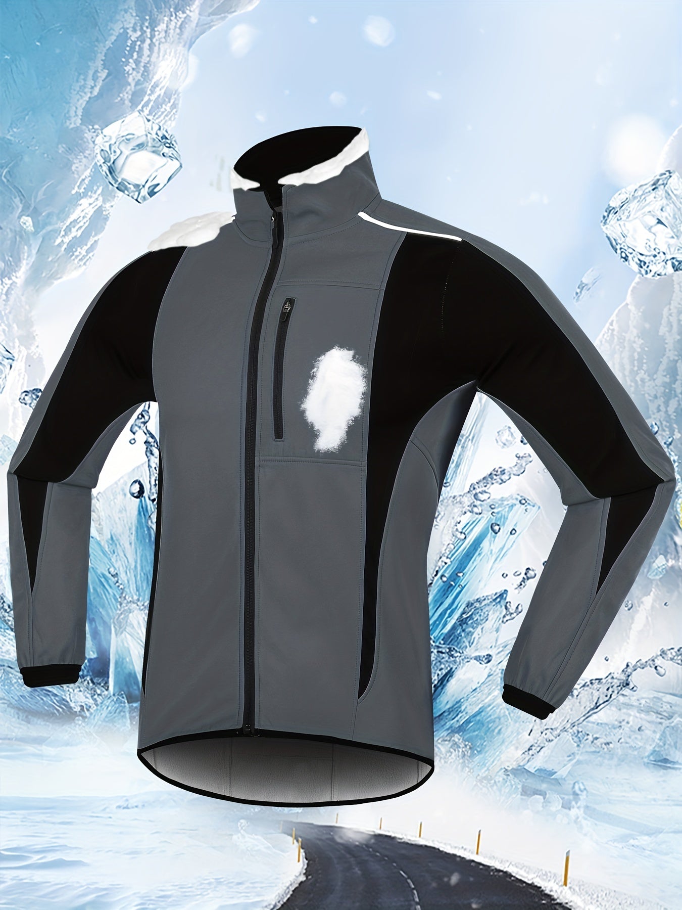 Thermal Fleece Bike Jacket Waterproof Windproof Cycling