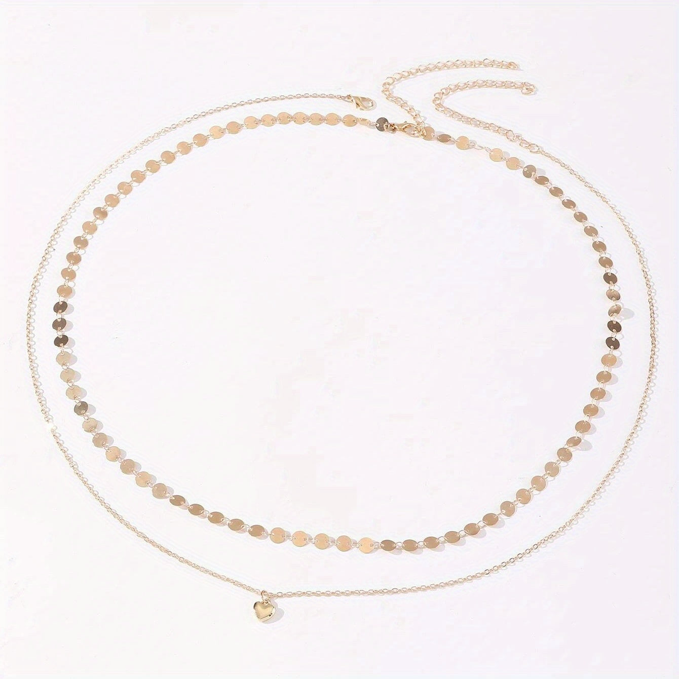 Boho Metal Sequin Waist Chain Double Layer Belly Chain