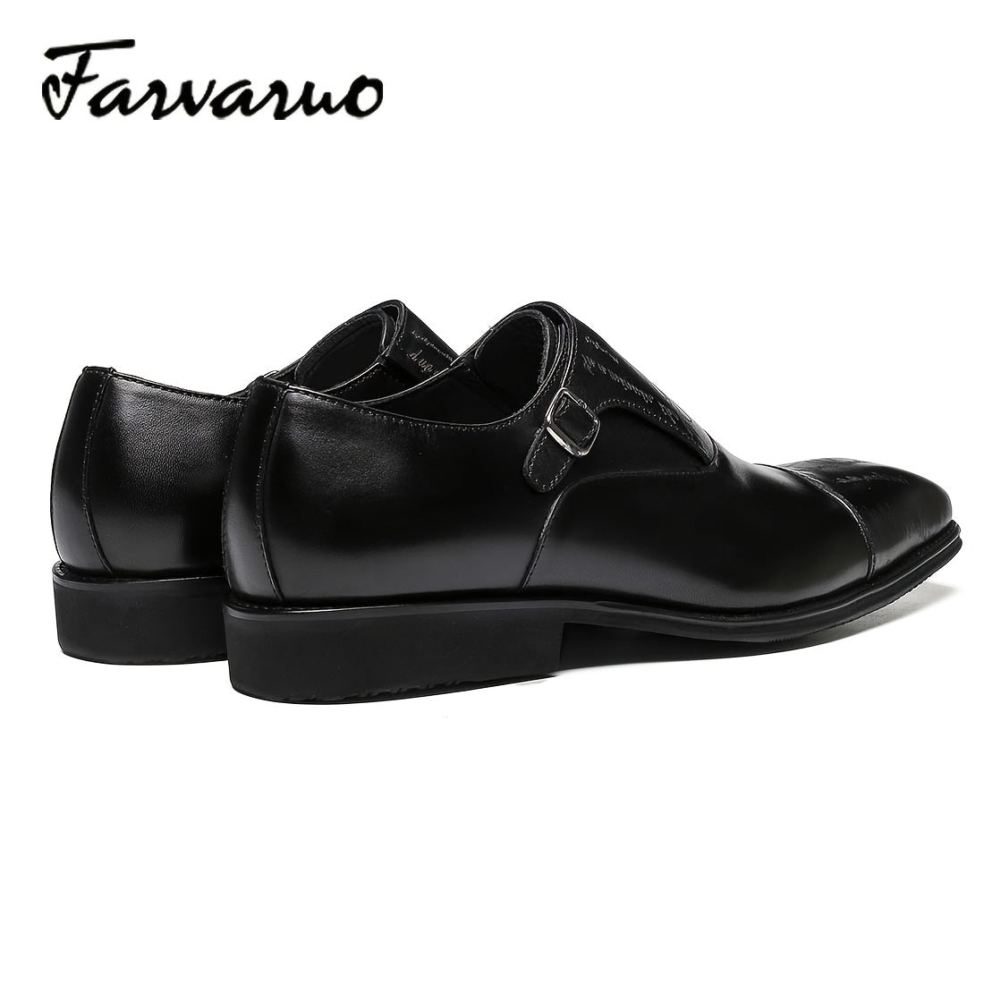 FARWARWO Leather Monk Strap Dress Shoes for Wedding Office