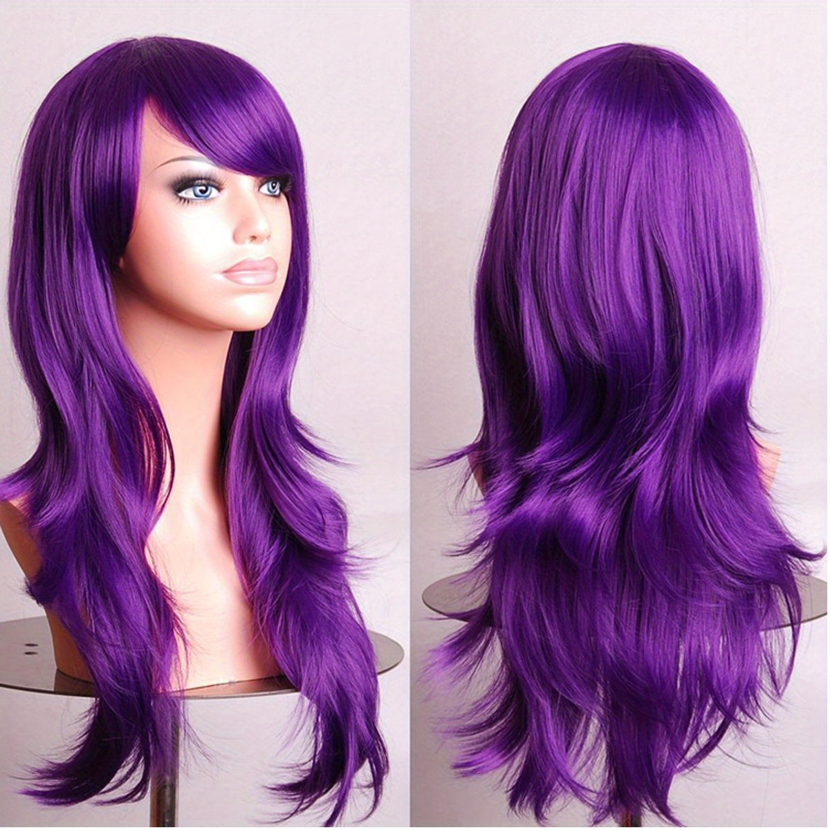 Long Curly Synthetic Wig With Bangs for Halloween Cosplay