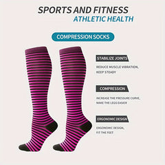 5 Pairs Compression Socks for Women Men 10-20 mmHg Knee High Compression Socks