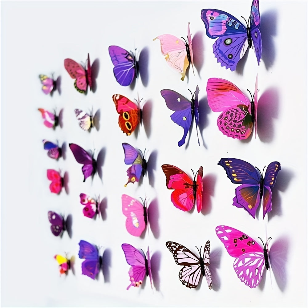 12pcs 3D Butterfly Wall Stickers Self Adhesive Room Decor