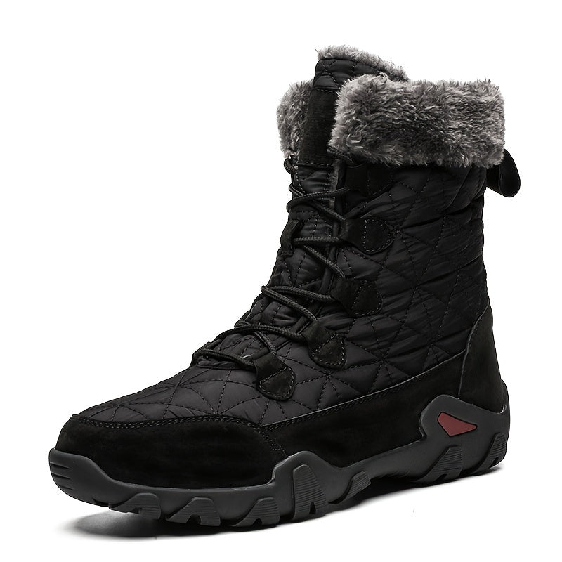 Men's Snow Boots Waterproof High Top Lace Up Hiking Shoes