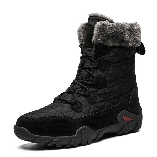 Men's Snow Boots Waterproof High Top Lace Up Hiking Shoes