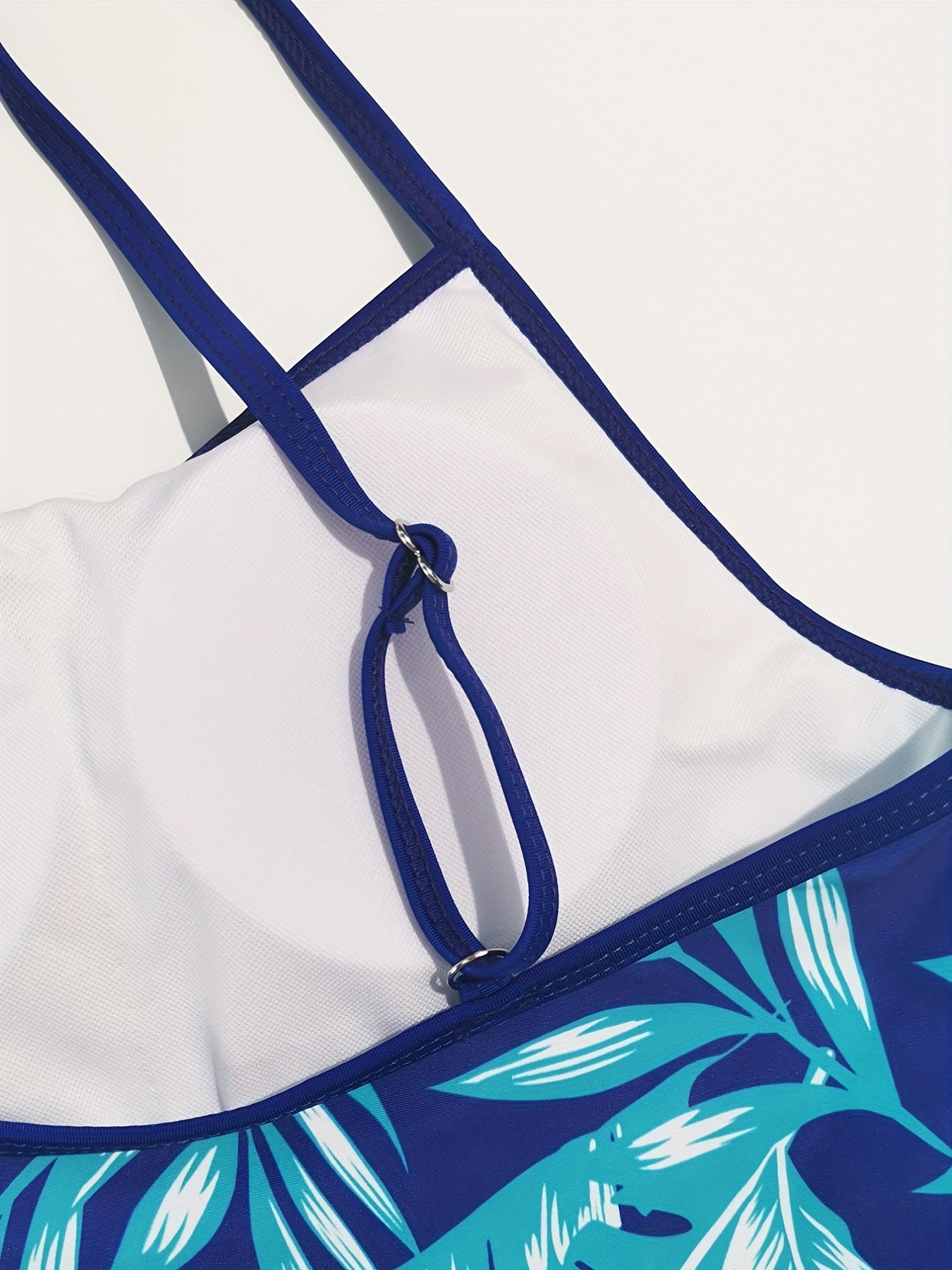 Leaf Print High Cut Swimsuit One Piece Bathing Suit Women's Swimwear