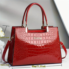 Crocodile Pattern Leather Handbag Multifunctional Crossbody Bag