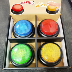 Assorted Colors Game Buzzers 4 Pack Family Fun Interactive