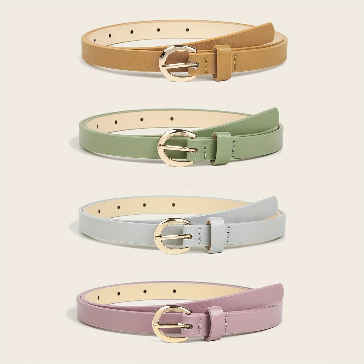 Oval Pin Buckle Belt Classic Solid PU Belt Vintage Jeans Pants Belt