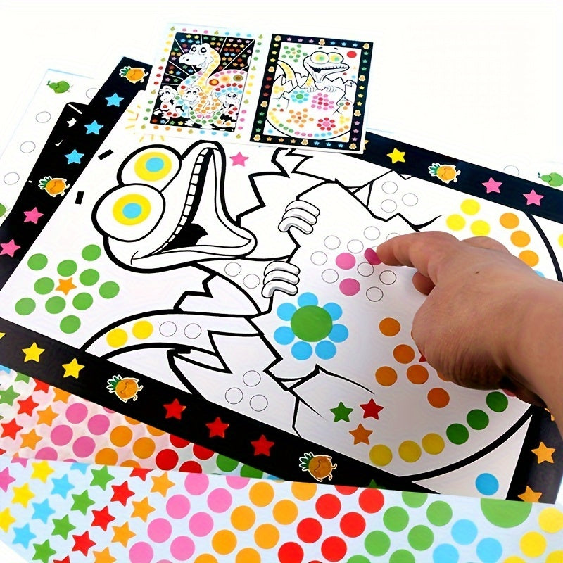 24pcs Fun Puzzle Dot Stickers Set for Children's Art & Craft Kit
