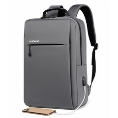 Men's Large Capacity Slim Travel Bookbag w/ USB Charging