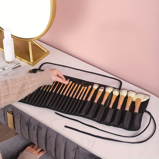 Roll Up Cosmetic Organizer Travel Portable Makeup Brush Organizer Bag Holder