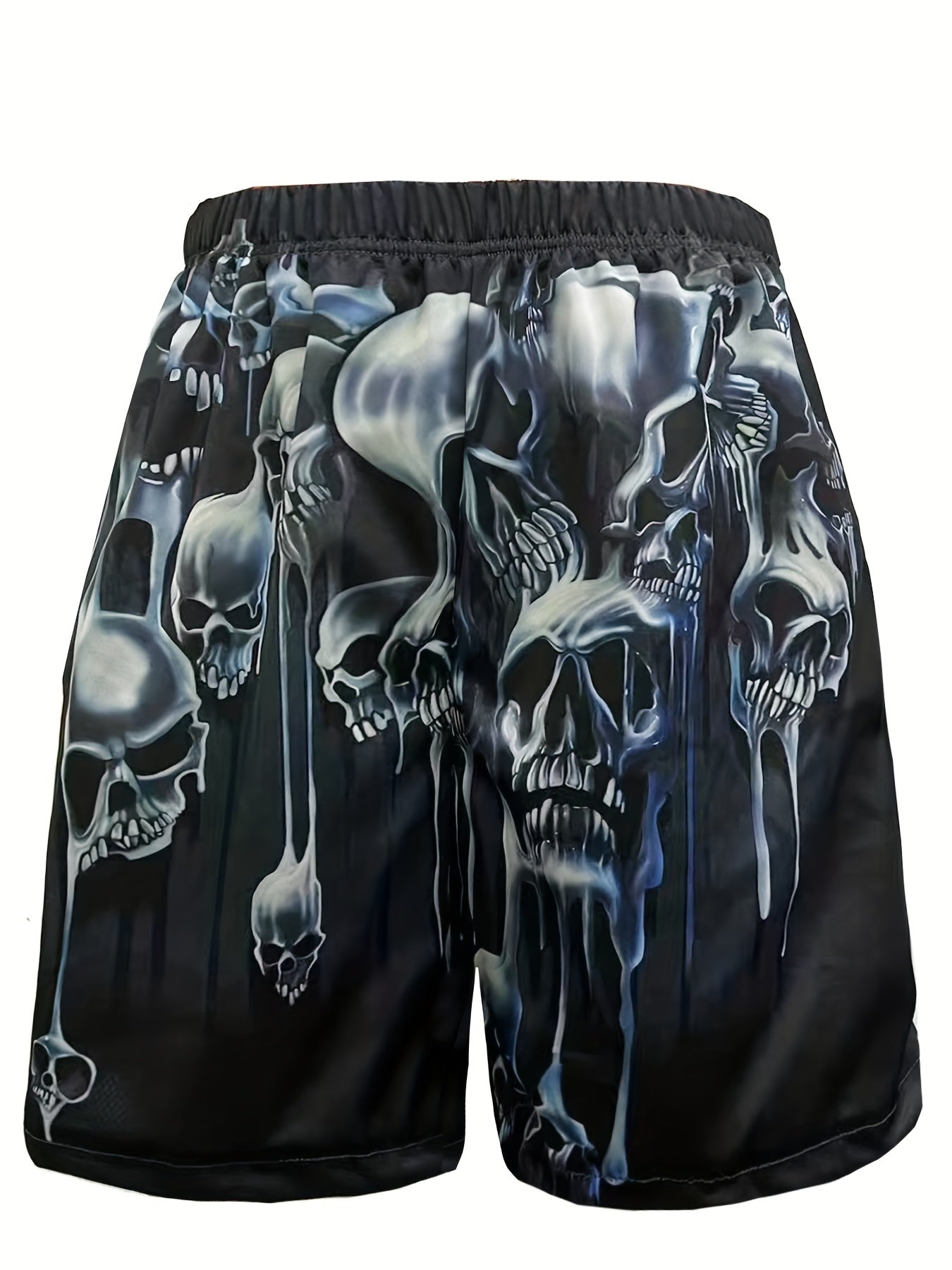 Halloween Skull Pattern Men's Casual Stretch Shorts