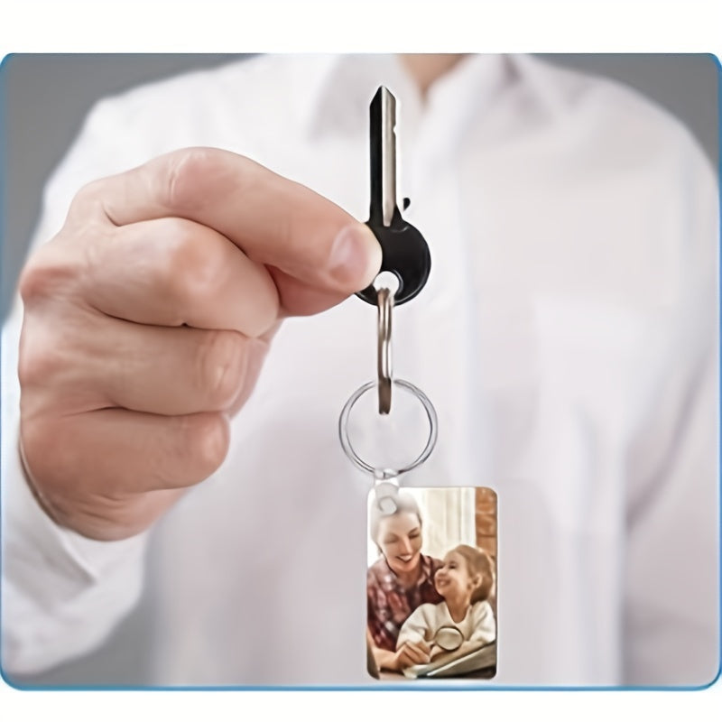 9pcs Sublimation Blank Keychain Keyring Heat Transfer Double Sided Key Chain