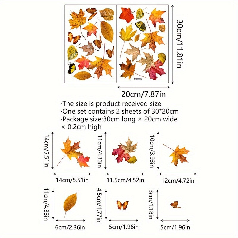 Thanksgiving Maple Leaf Butterfly Window Sticker