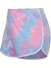 Women's Plus Tie Dye High Rise Sporty Shorts