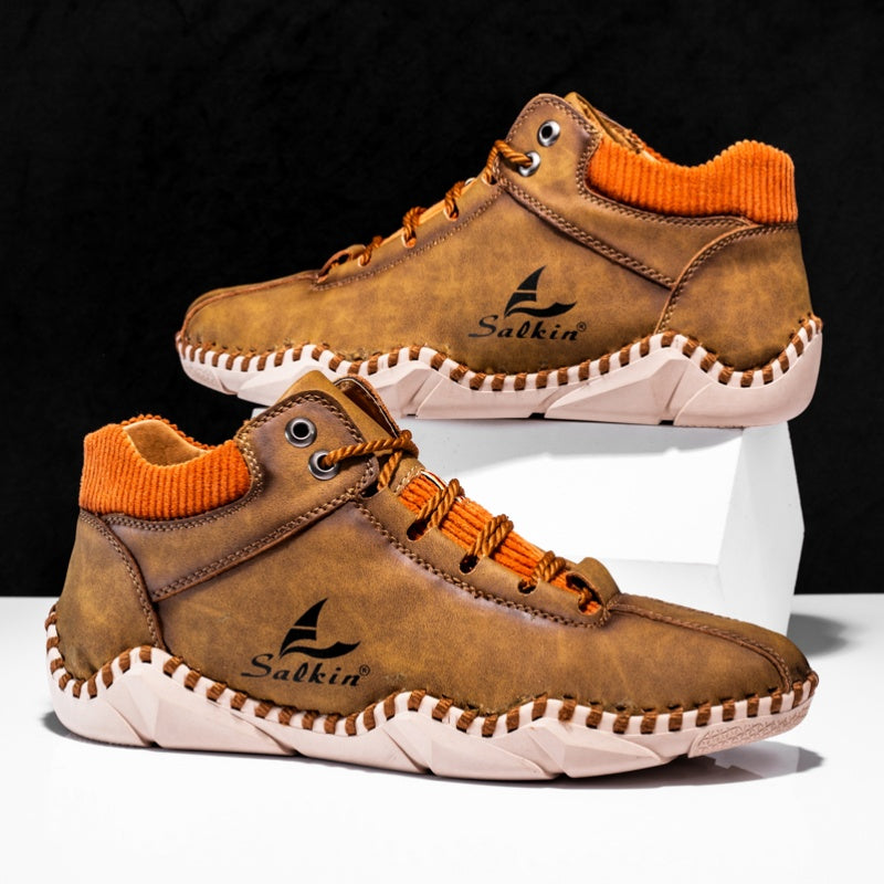 Men's PU Leather Boots Casual Walking Shoes