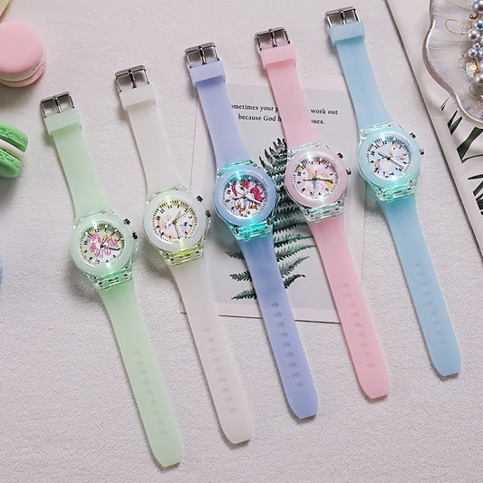 Girls Unicorn Quartz Watch With Silicone Band Gift For Kids
