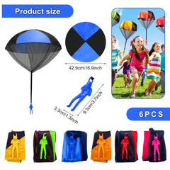 6pcs Parachute Toys Anti Tangle Throwing Parachute Toys