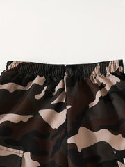 Boys Camo Cargo Pants Elastic Waist Joggers Kids Outdoor Bottoms