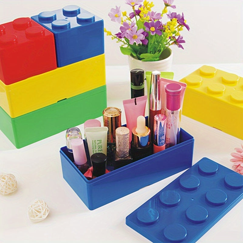 Building Block Shape Storage Box Stackable Desktop Stationery Storage Box
