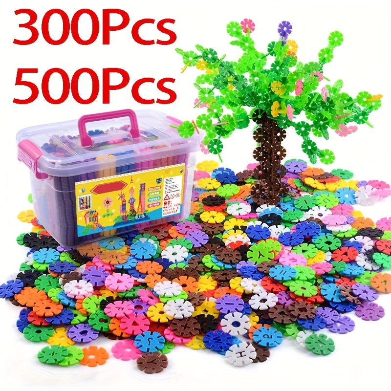 Snowflake Building Blocks Set with Numbers Letters & More