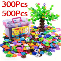 Snowflake Building Blocks Set with Numbers Letters & More