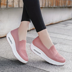 Breathable Mesh Sneakers Air Cushion Slip on Walking Shoes