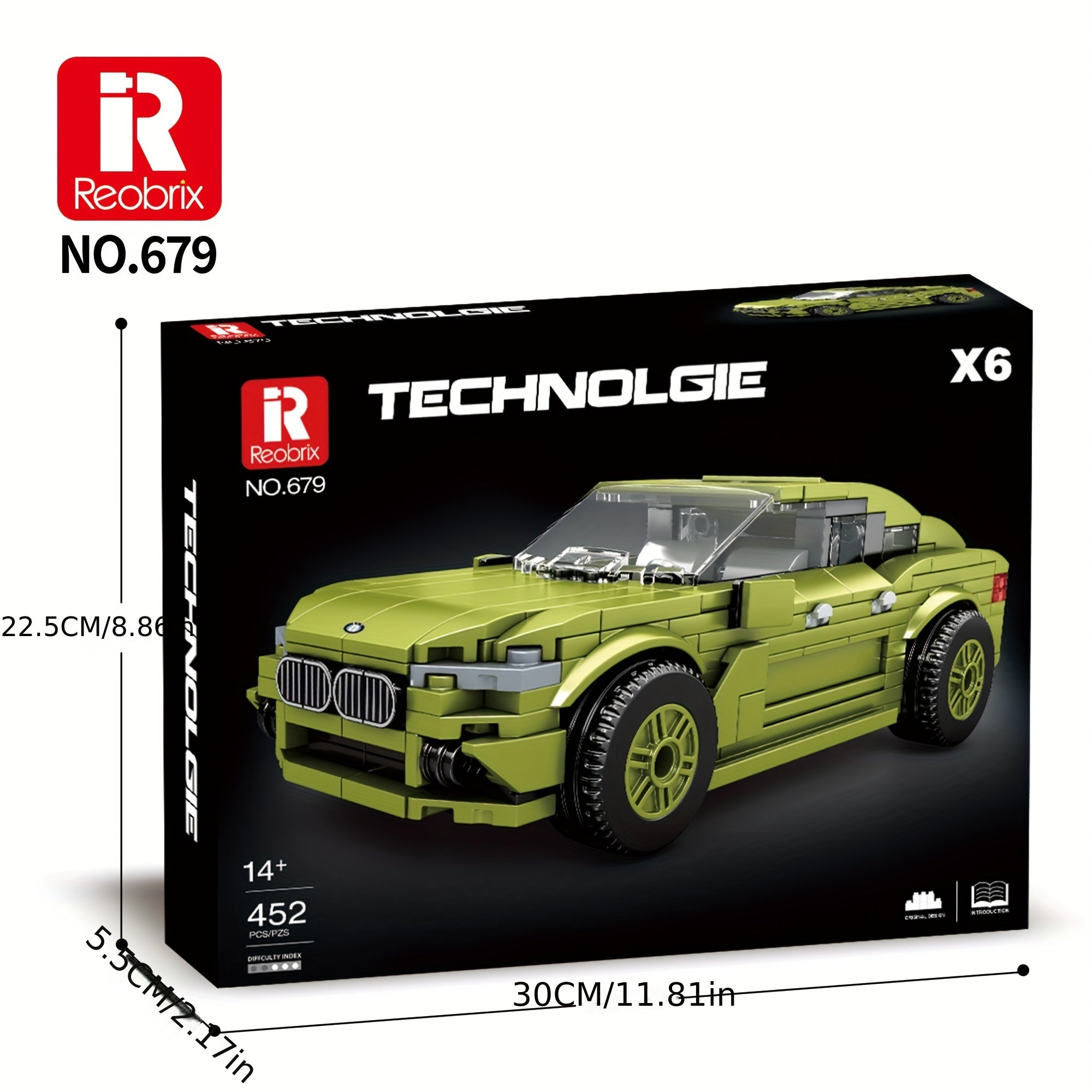 Reobrix High Classic Racing Car Building Bricks Toy