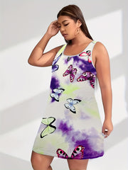  Tie Dye Butterfly Print Tank Nightdress