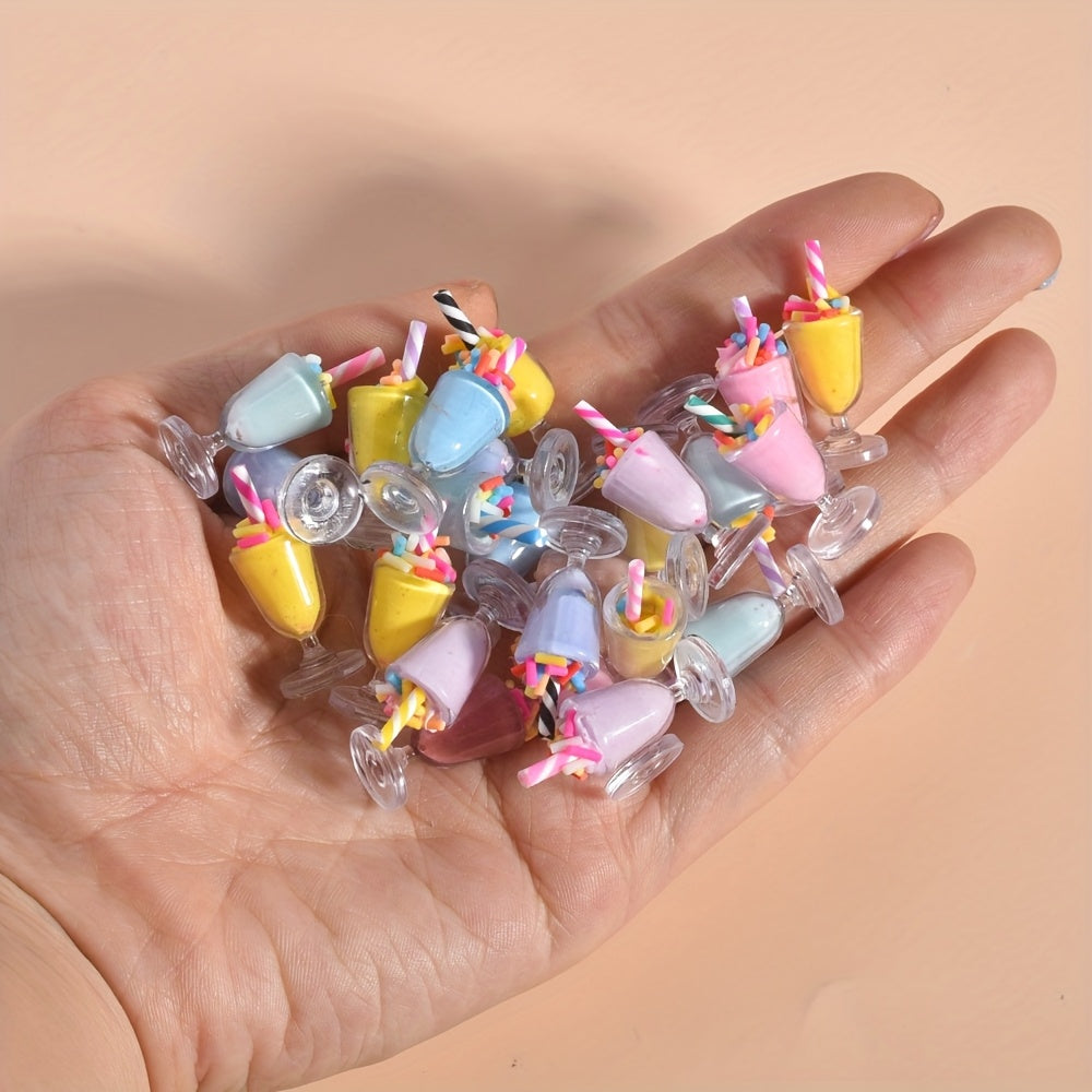 4pcs Mixed Faux Ice Cream Set Dollhouse Ornaments Plastic Material