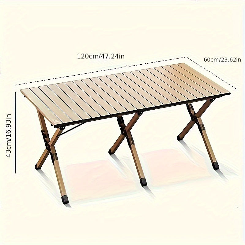 Folding Egg Roll Table Portable Picnic Table for Camping