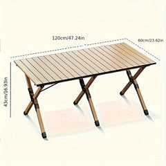 Folding Egg Roll Table Portable Picnic Table for Camping