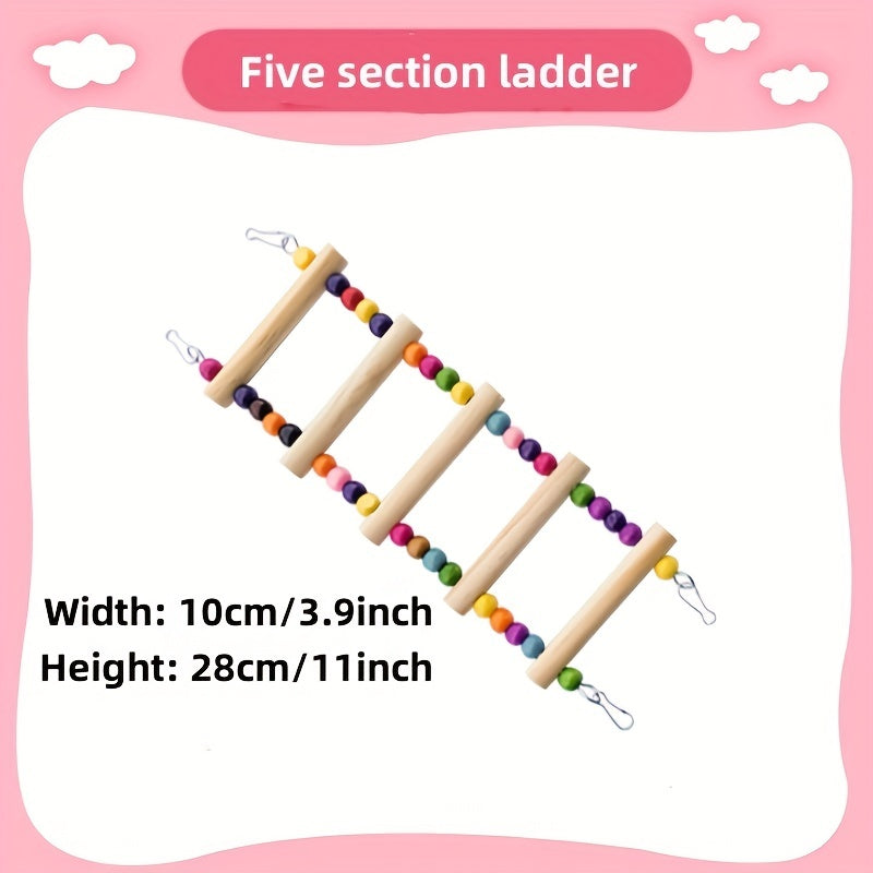 Wooden Swing Bridge for Pet Birds - Fun and Durable