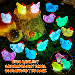 50pcs Glow Dark Chicks ABS Resin Figurines DIY Crafts Sand T