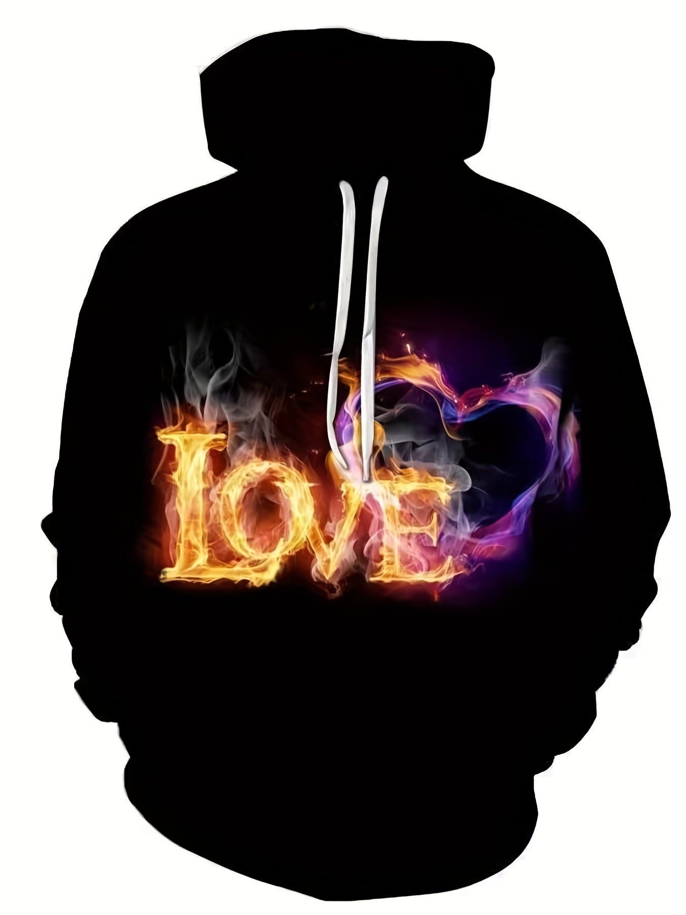 Men's 3D Flame Fist Hoodie Active Breathable Sweatshirt