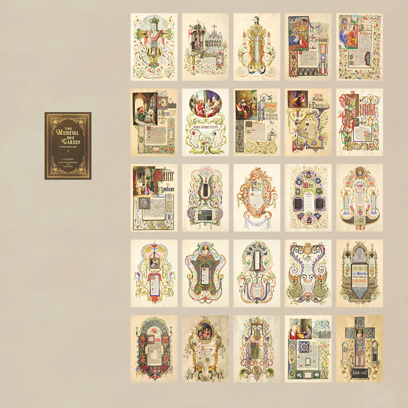 50 Sheets Vintage Retro Art Paper 6 Styles Hand Ledger Backing 3.5x5.1