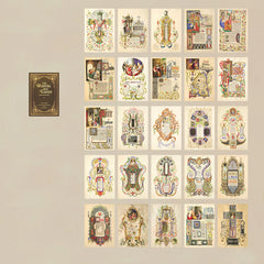 50 Sheets Vintage Retro Art Paper 6 Styles Hand Ledger Backing 3.5x5.1