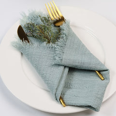 4pcs Cotton Napkins with Fringe for Dinners Parties Wedding