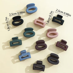 12pcs Matte Hair Claw Square Ponytail Holder Hair Accessories For Women