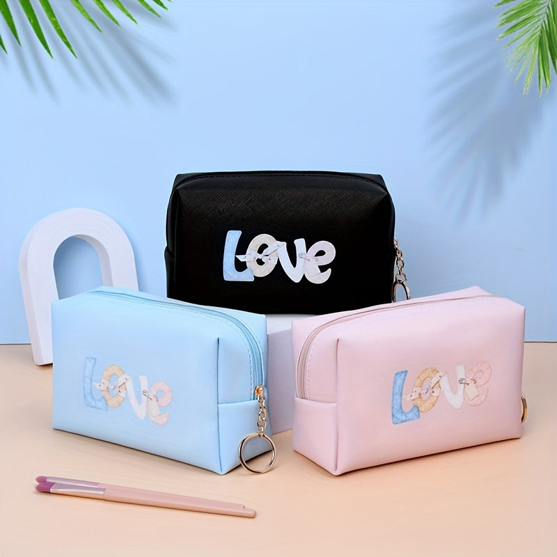 Letter Pattern Makeup Pouch Zipper Cosmetic Bag Toiletry Wash Bag
