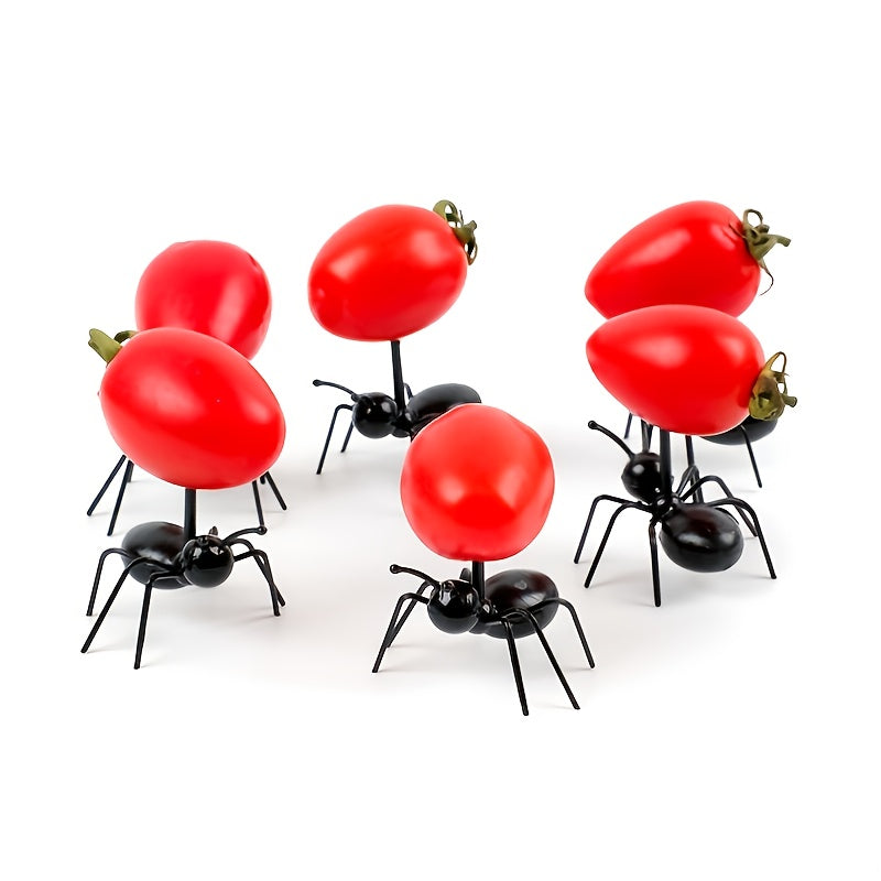 6pcs Ant Food Picks for Desserts, Bento Boxes, Parties