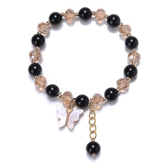 Beaded Butterfly Charm Bracelet Glass Sweet Jewelry Gift Yoga Meditation