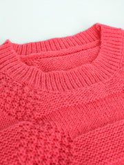 Solid Crew Neck Pullover Sweater for Women