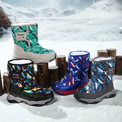 Boys' Snow Boots Warm Fleece Non slip Ankle Plush Outdoor Hikin