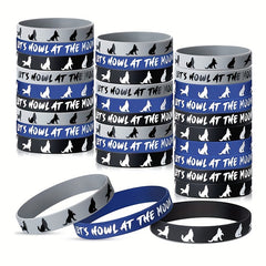 3Pcs Wolf Themed Party Silicone Bracelets