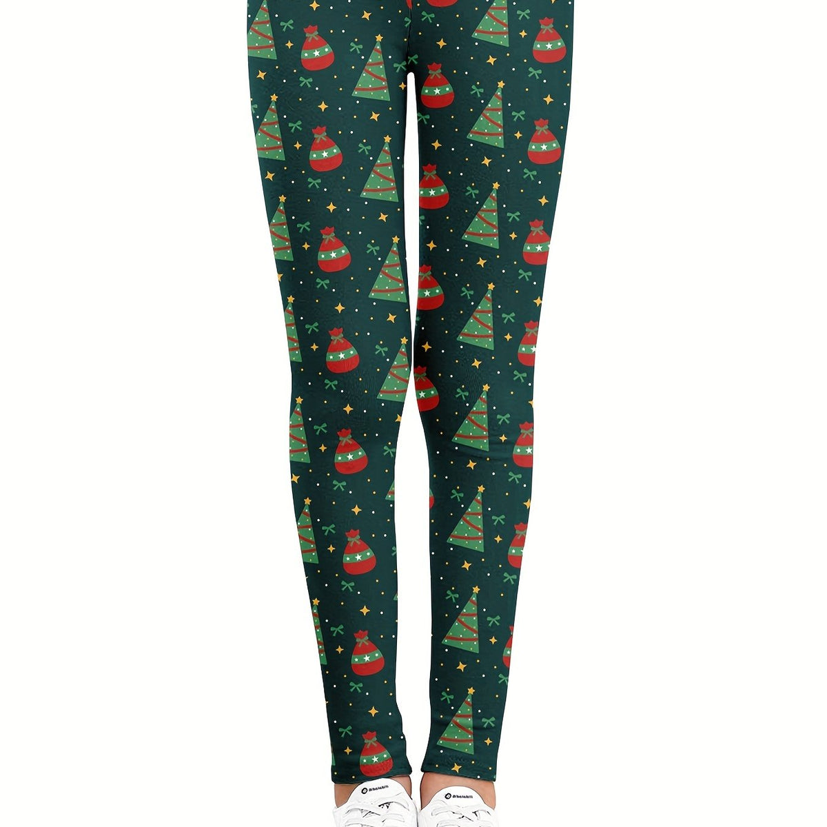 Girls' Christmas Stretch Leggings - Tight Fit & Ankle Length