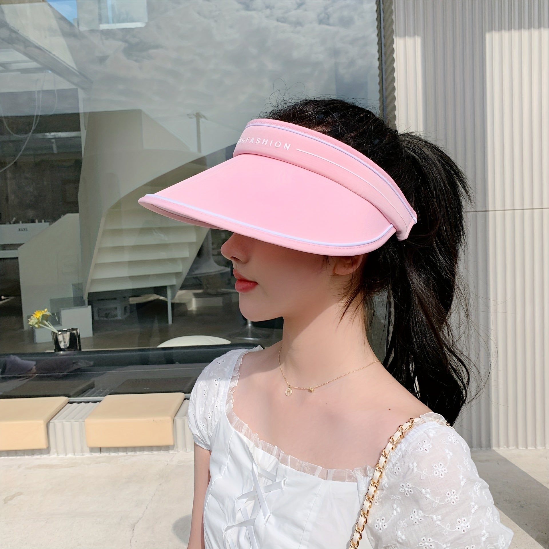 Breathable Ponytail Visor Hat UV Protection Sun Hat