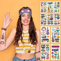 Hippie Waterproof Tattoo Stickers - Temporary Tattoos for Adults and Children